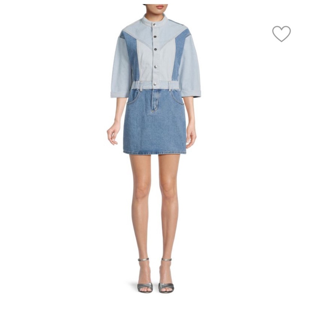 DRIFTWOOD Bianca Color Block Denim Mini Dress